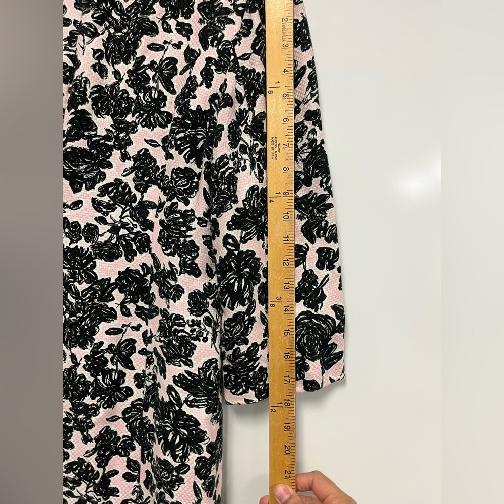 Ann Taylor LOFT Linen Cotton Silk Blend Pink & Black Floral Duster Coat Sz. 2 - Picture 10 of 11